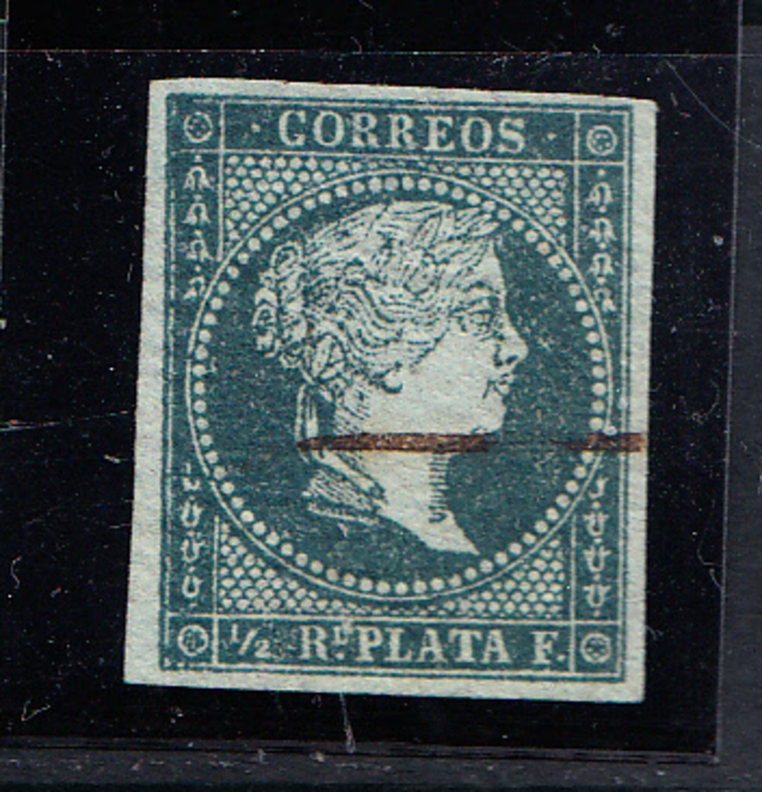 CUBA  1855. 1/2 CENTIMO. ISABEL II. USADO. EDIFIL Nº 1  CLASI AZUL - Kuba (1874-1898)