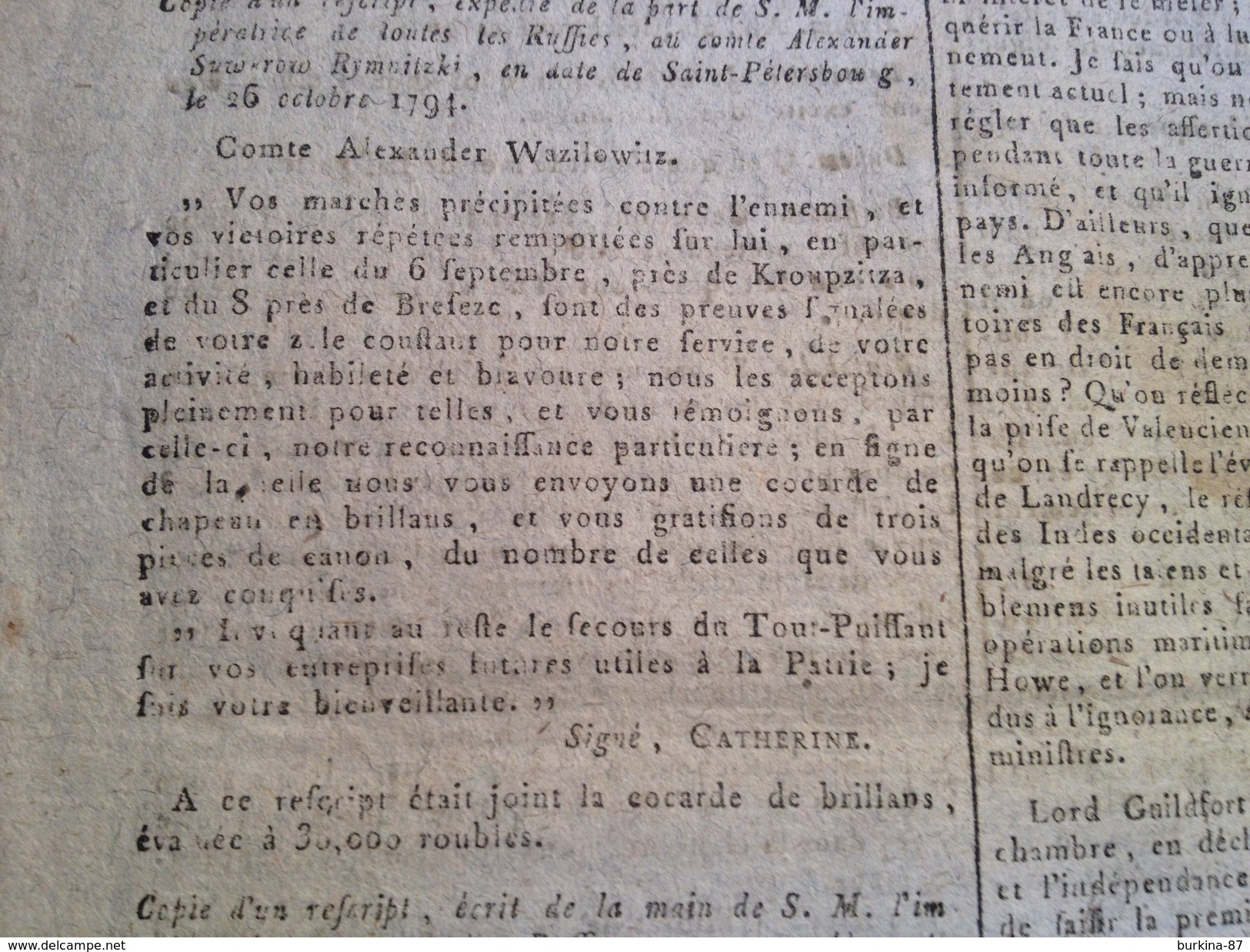 Gazette Nationale Ou Moniteur Universel  , 28 Janvier 1795 - Periódicos - Antes 1800