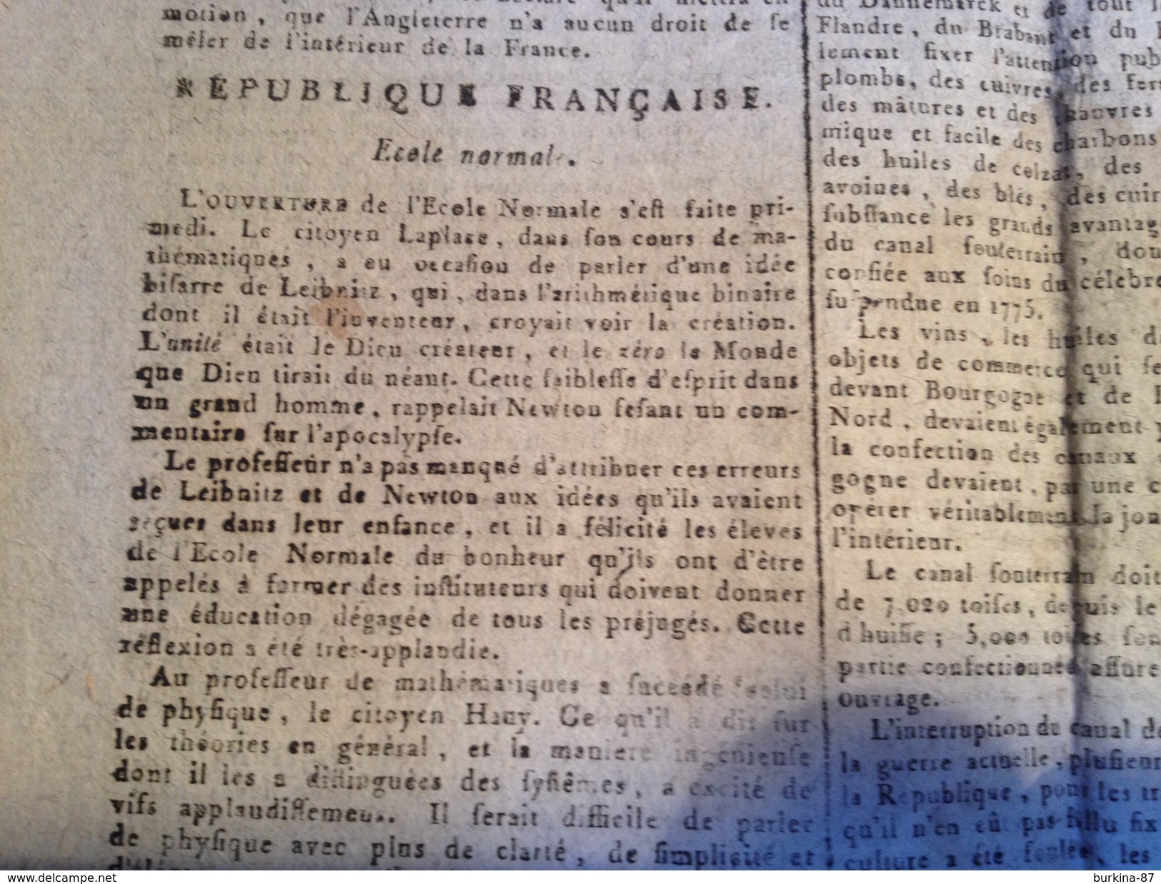 Gazette Nationale Ou Moniteur Universel  , 28 Janvier 1795 - Kranten Voor 1800