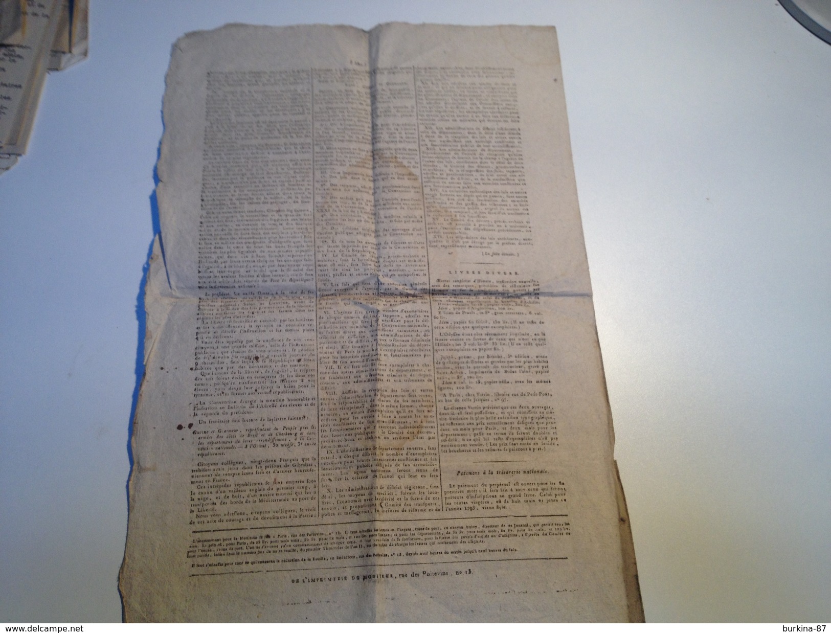 Gazette Nationale ou moniteur universel  , 28 janvier 1795