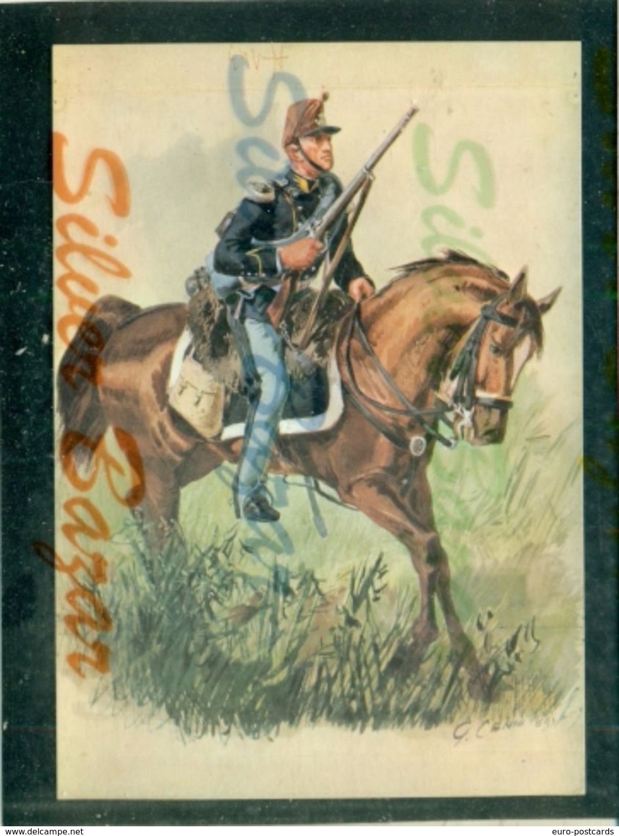 MILITARI-CAVALLERIA--ILLUSTRATORI CENNI-CARTOLINA CM.15 X 10,50-ANNI 60-MUSEO DI SAN MARTINO DELLA BATTAGLIA - Regimenten