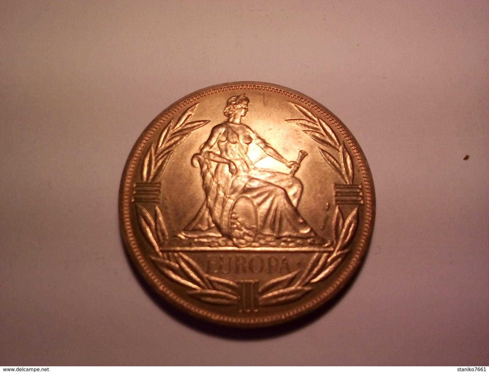 MEDAILLE EUROPA ECU 1980 EN BRONZE FLORENTIN Diamètre 41 Mm Poids 33.34 Grammes PAR P.RODIER - Autres & Non Classés