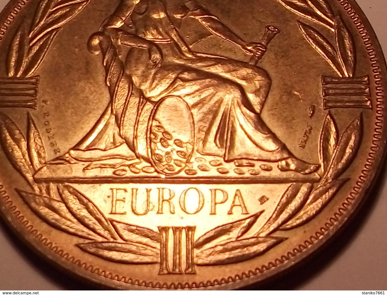 MEDAILLE EUROPA ECU 1980 EN BRONZE FLORENTIN Diamètre 41 Mm Poids 33.34 Grammes PAR P.RODIER - Sonstige & Ohne Zuordnung