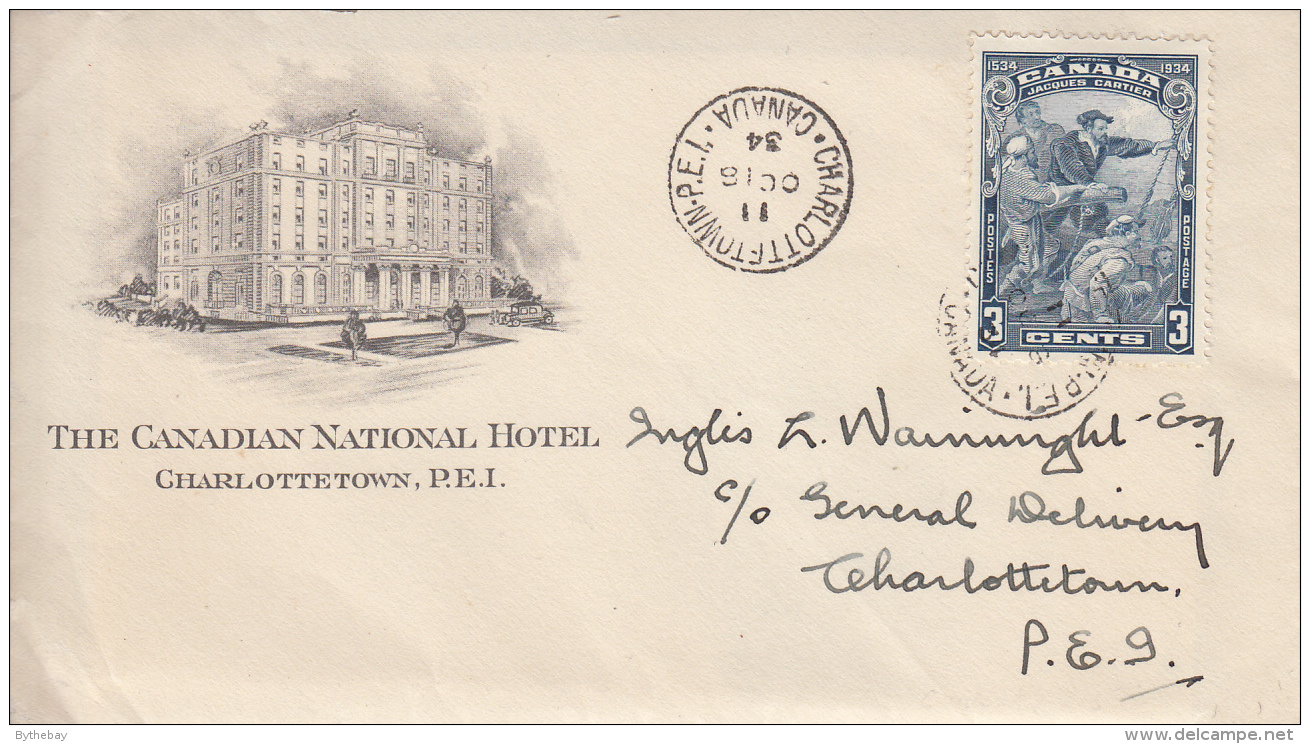 Canada Cover 1934 Hotel Cover Franked With Scott #208 With Unused CNR Stationery - Cartas & Documentos