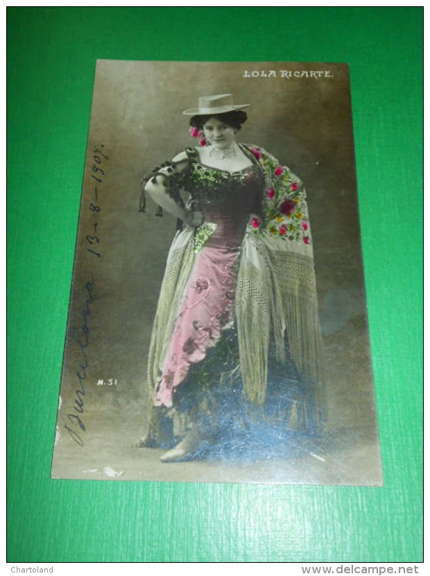 Cartolina Musica Teatro Spettacolo - Lola Ricarte 1907 - Altri & Non Classificati