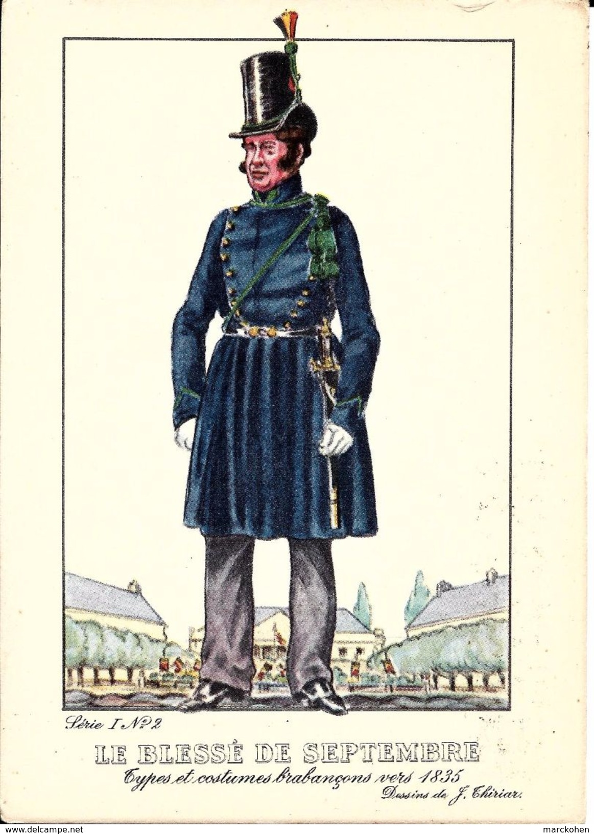 Types Et Costumes Brabançons Vers 1835, Dessins De James Thiriar : Le Blessé De Septembre. CPSM. - Lots, Séries, Collections
