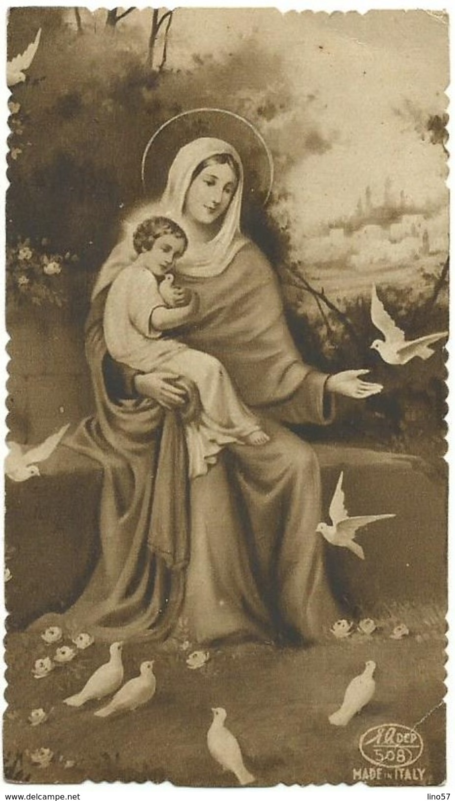 Santino Seppia Madonna Con Bambino Con Dedica EB N.508 - Santini