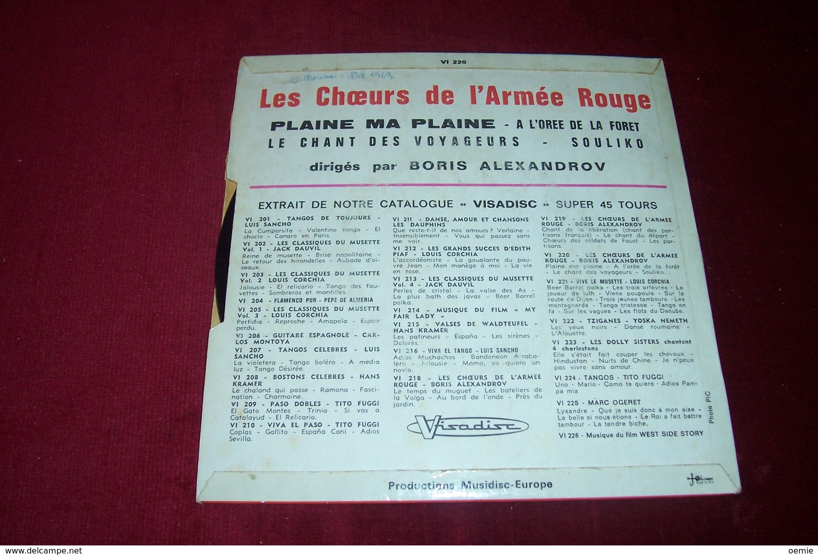 LES CHOEURS DE L'ARMEE ROUGE  DIRECTION BORIS ALEXANDROV  ° PLAINE MA PLAINE  + 3 TITRES - Música Del Mundo