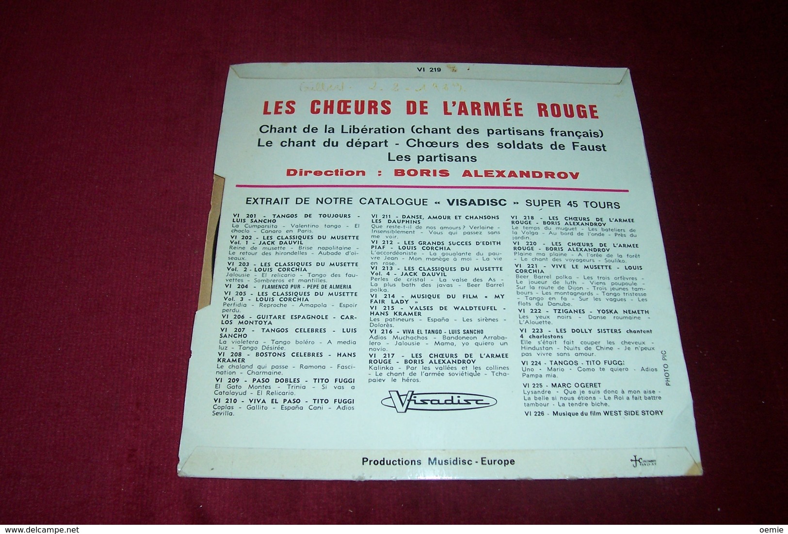 LES CHOEURS DE L'ARMEE ROUGE DIRECTION BORIS ALEXANDROV ° LE CHANT DE LA LIBERATION CHANT DES PARTISANS FRAN + 3 TITRES - Musiques Du Monde