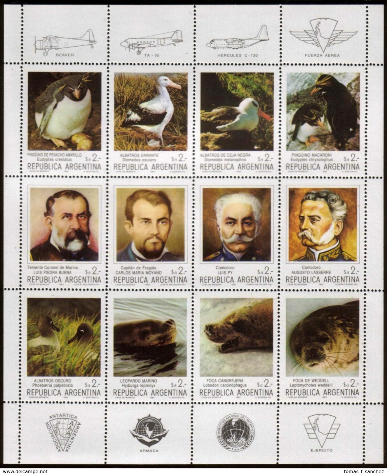 Argentina - 1983 - Faune Antarctique - Penguins - Gaviotas - Lobos Et Lions De Mer - Yvert 1392 / 1403 - Antarctic Wildlife