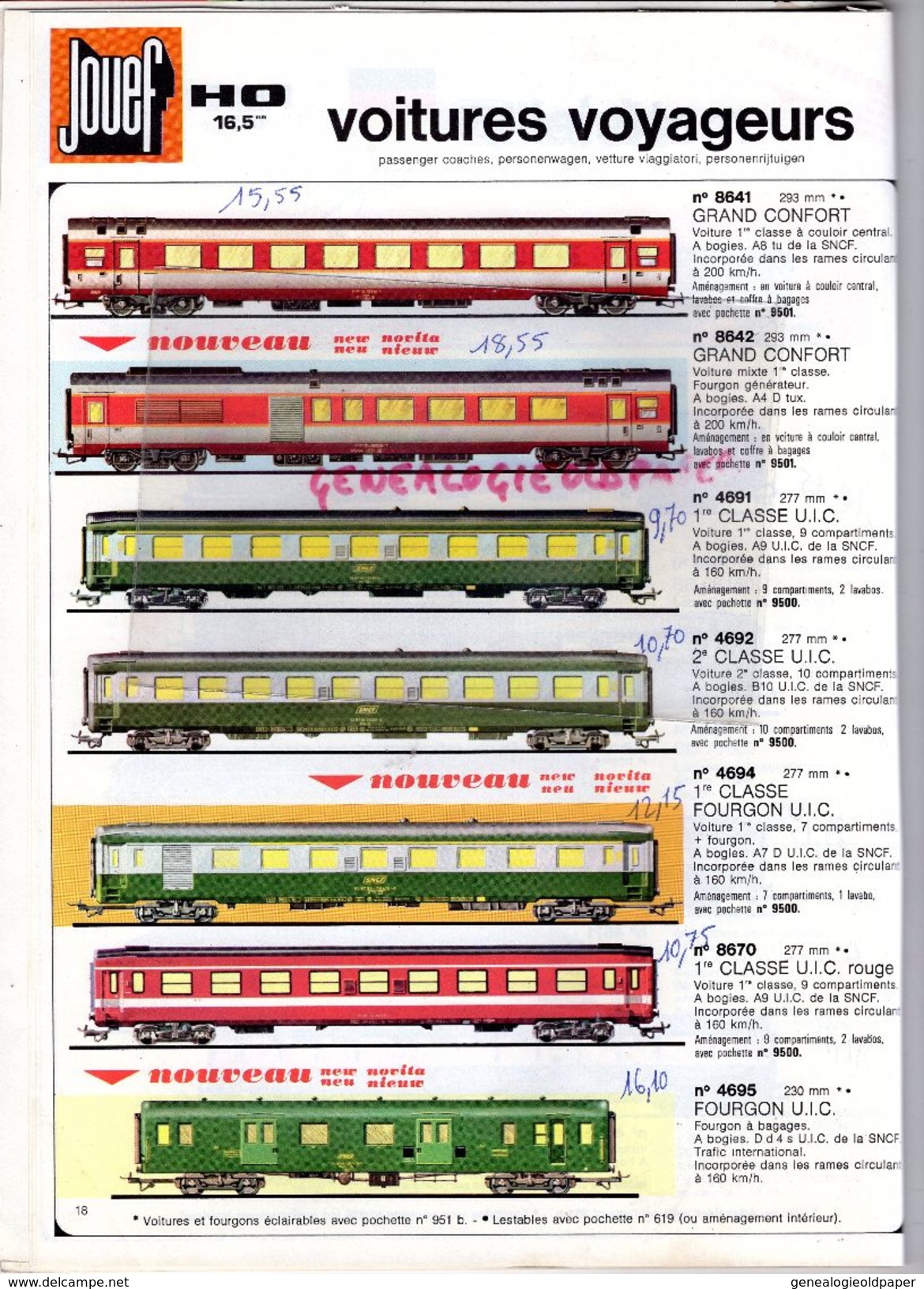 CATALOGUE JOUETS- JOUET- JOUEF 1973-1974- TRAIN GARE CHEMINS DE FER- LOCOMOTIVE-MOTRICE + TARIFS