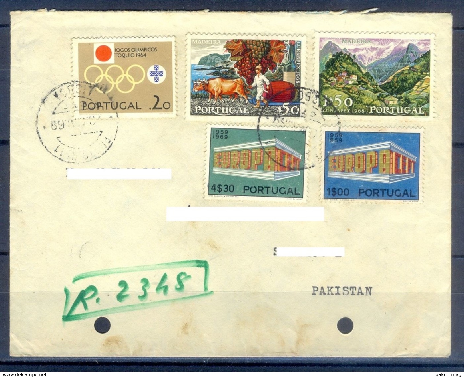 D369- Postal Used Cover Post From Portugal To Pakistan. Joint Issue. EUROPA. Olympic. - Other & Unclassified