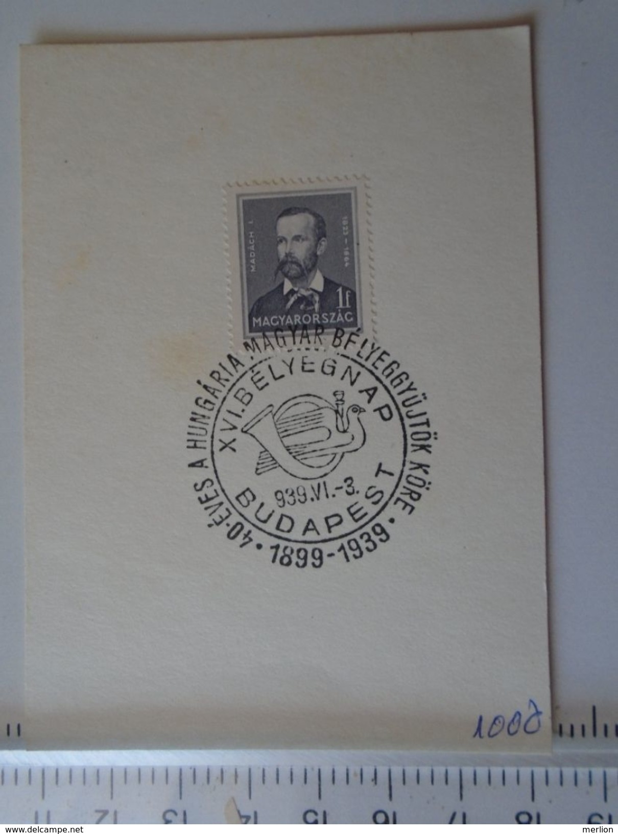 D150995.8 Hungary  Stamp With Cancel  Hungary - 40 Éves A Hungaria Magyar Bélyeggyujtok  Köre  1939 - Commemorative Sheets