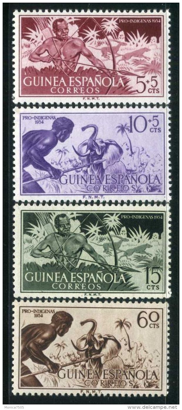 GUINEE  ESPAGNOLE ( POSTE ) : Y&amp;T N°  355/358  TIMBRES  NEUFS  SANS  TRACE  DE  CHARNIERE , A  VOIR . - Guinée Espagnole