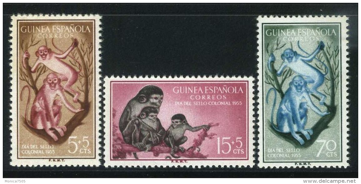 GUINEE  ESPAGNOLE ( POSTE ) : Y&amp;T N°  371/373  TIMBRES  NEUFS  SANS  TRACE  DE  CHARNIERE , A  VOIR . - Guinée Espagnole