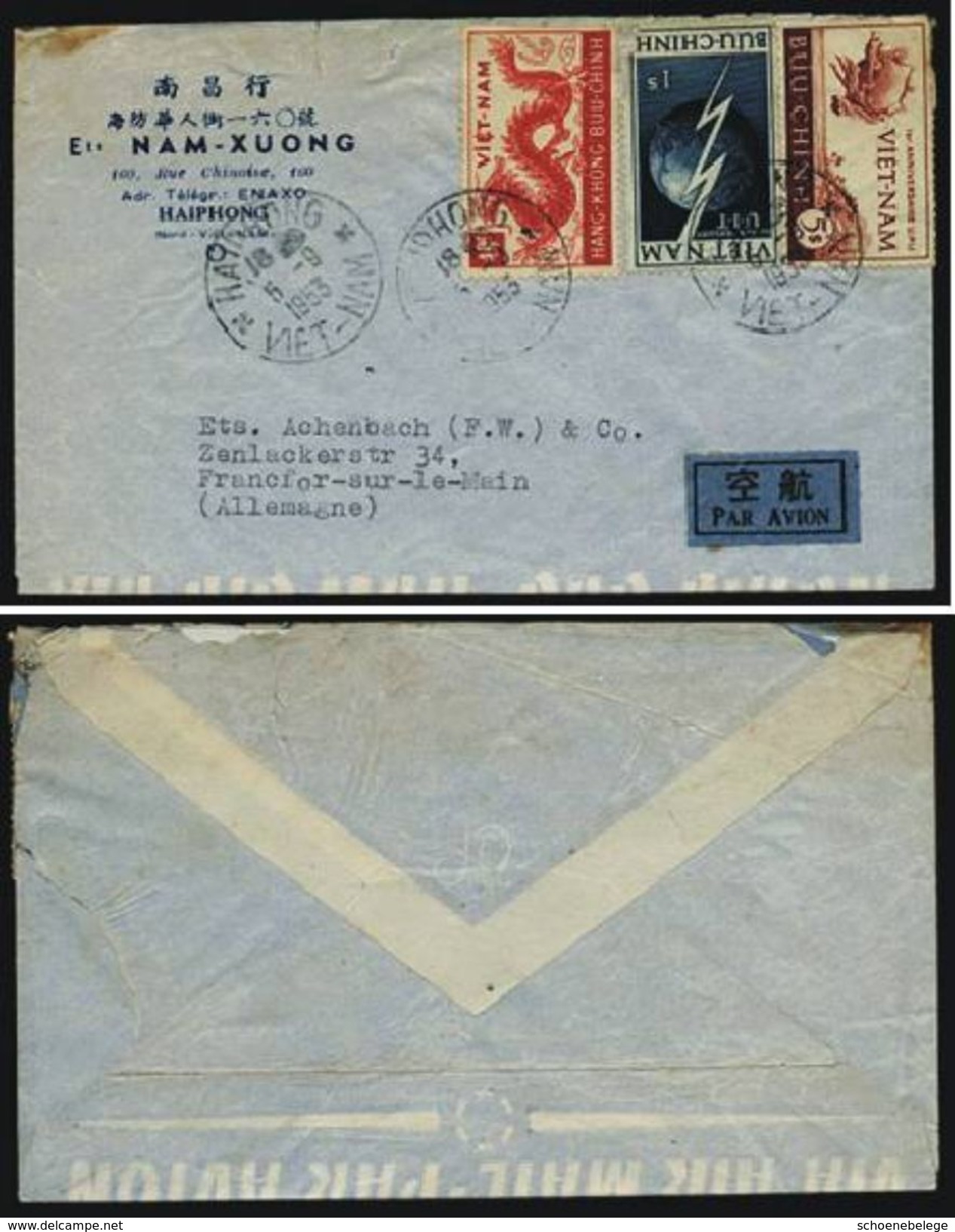 A4691) Vietnam Brief 5.9.1953 Nach Germany - Vietnam