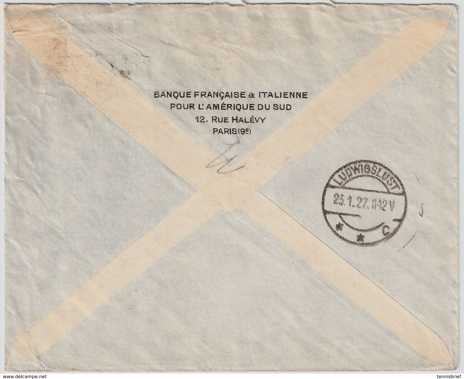 1927, Perforee En 3 Fr. Seul Au Tarif !! , Lettre Reccom , #8317 - Storia Postale