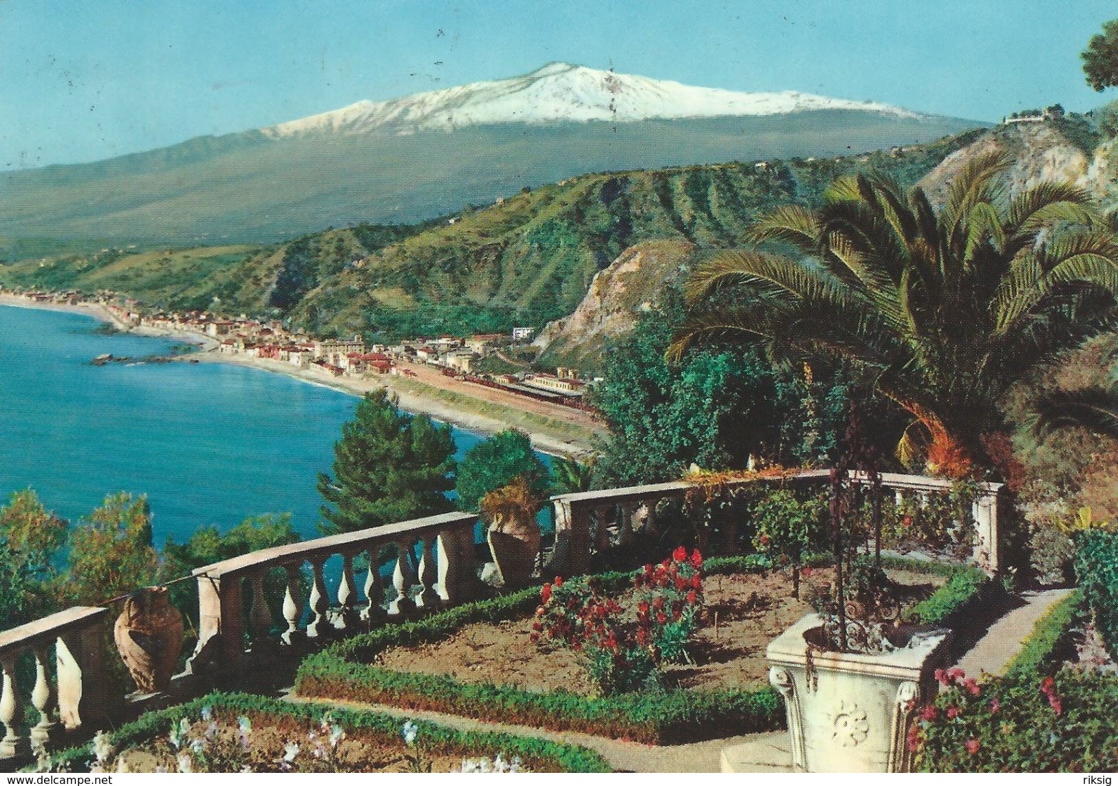 Taormina - Panorama  And Mt. Etna    Italy.  # 06444 - Other & Unclassified