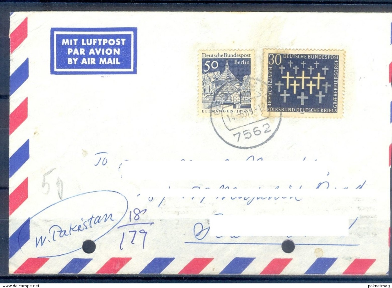 D393- Postal Used Cover Post From Germany To Pakistan. - Other & Unclassified