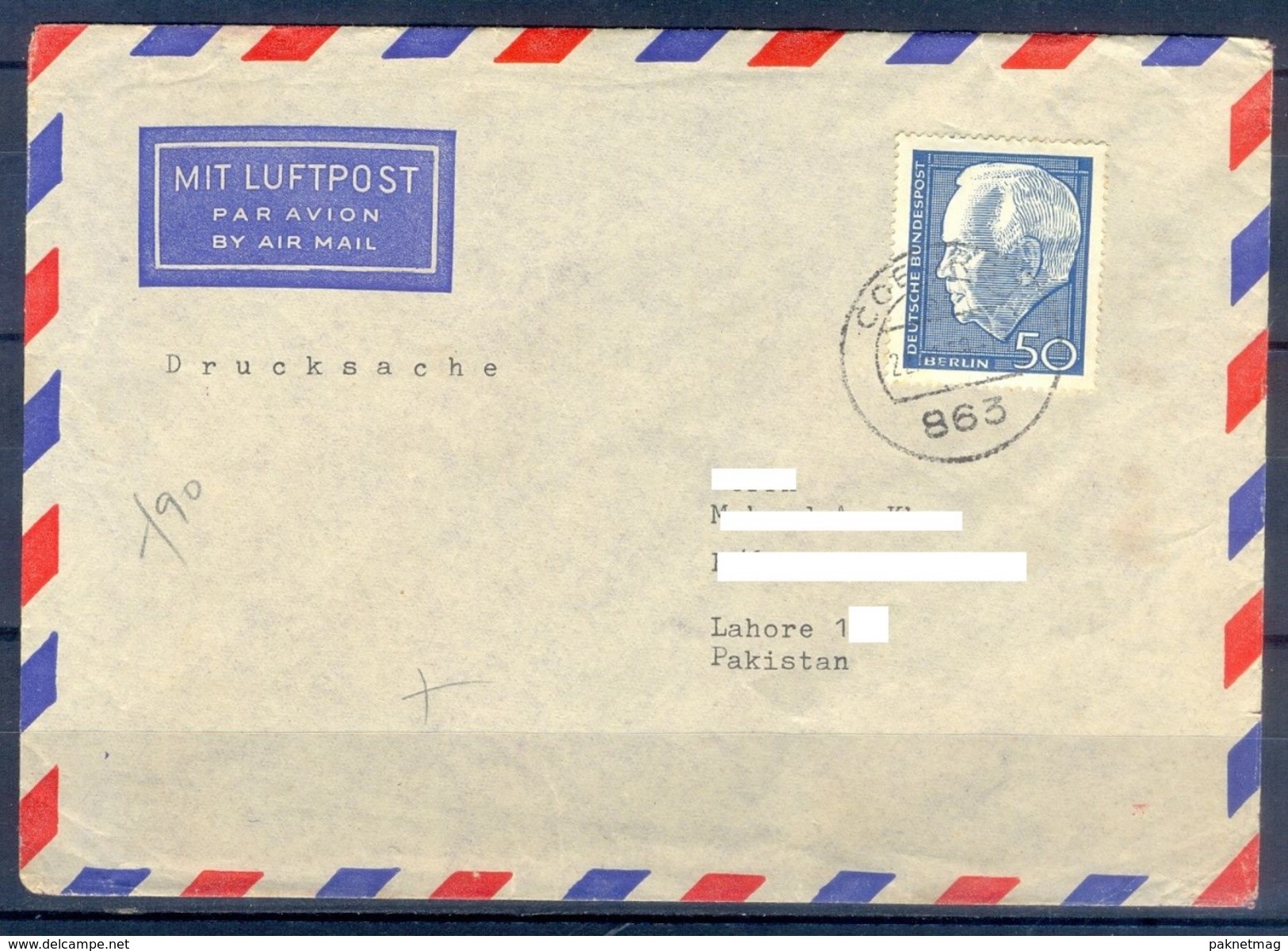 D425- Postal Used Cover Post From Germany To Pakistan. - Other & Unclassified