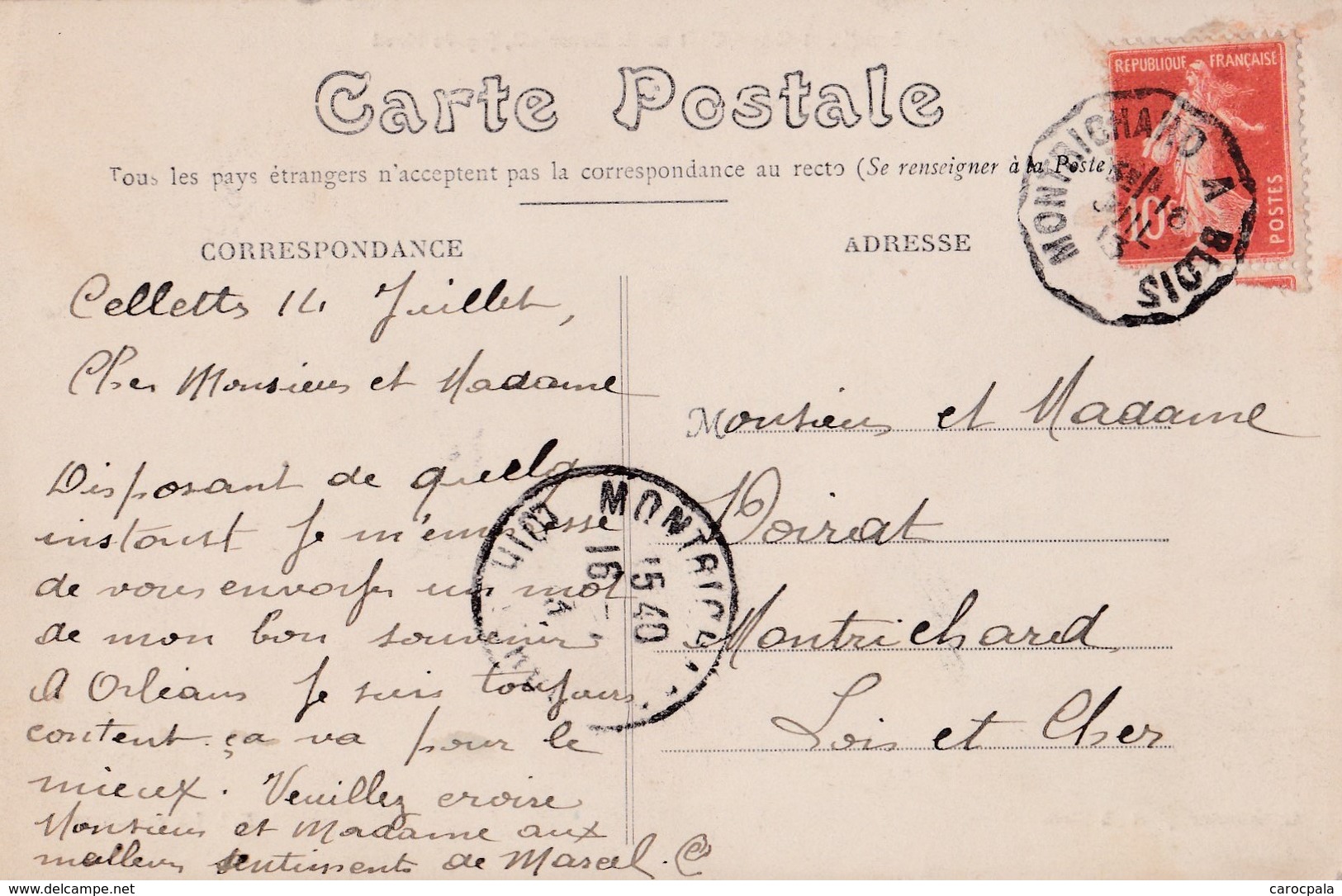Carte 1910 CELLETTES / CHATEAU DE BOUSSEUIL , Façade Nord - Autres & Non Classés