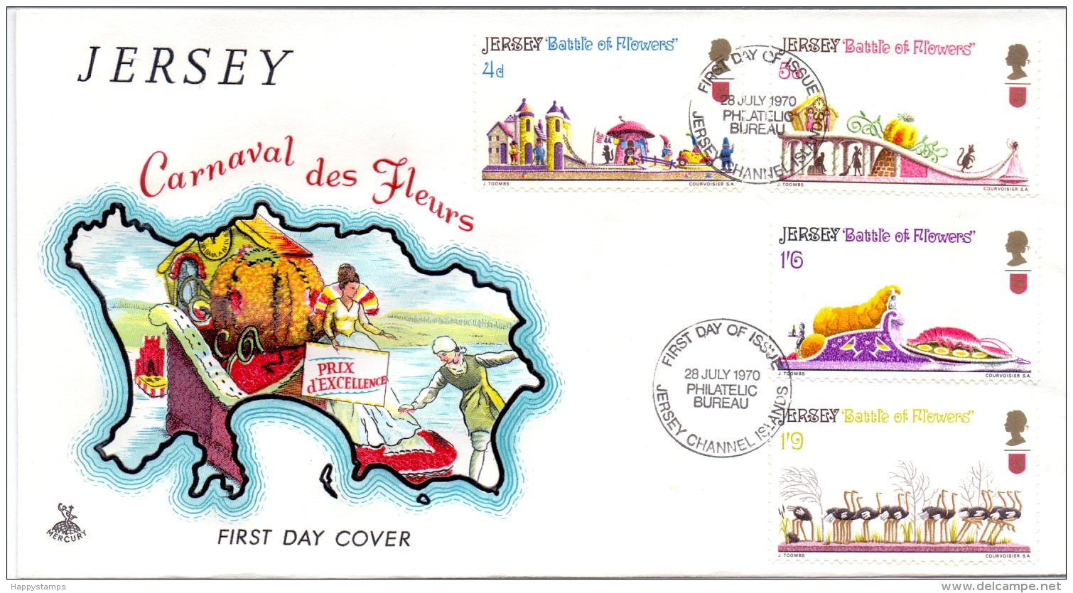 JERSEY -  Blumenfest 1970 (Erstagsbrief / FDC) - Jersey