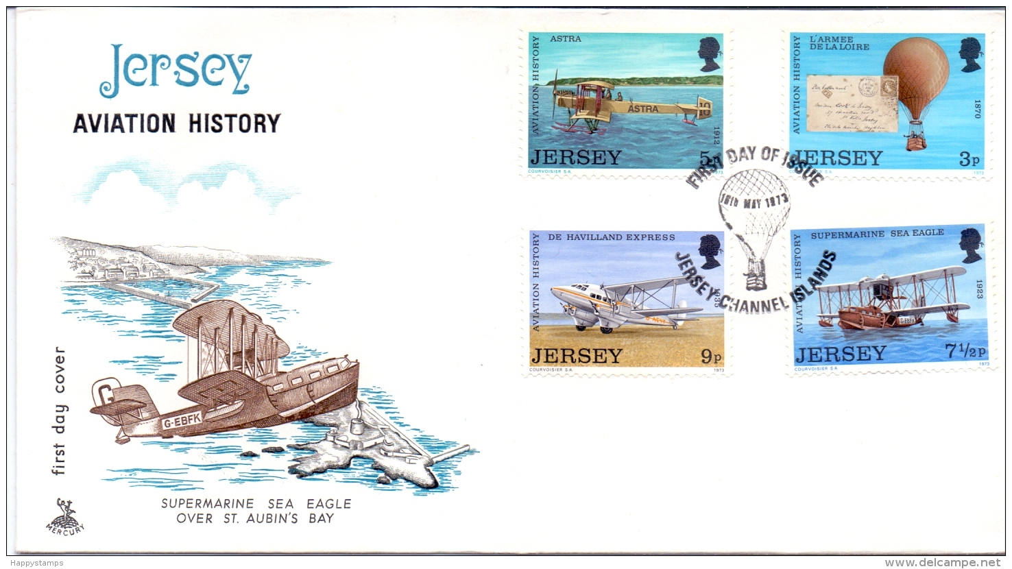 JERSEY -  Luftfahrt 1973 (Erstagsbrief / FDC) - Jersey