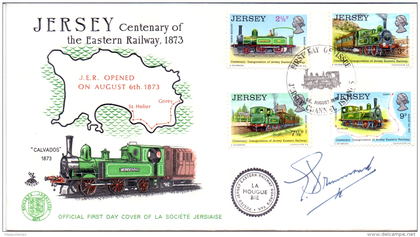 JERSEY -  Eisenbahn 1973 (Erstagsbrief / FDC) - Jersey