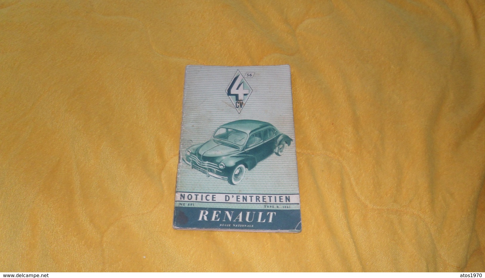 NOTICE D'ENTRETIEN RENAULT 4 CV. REGIE NATIONALE. ANNEE 1955. / AVEC TABLEAU DE GRAISSAGE. / 44 PAGES. - Non Classés