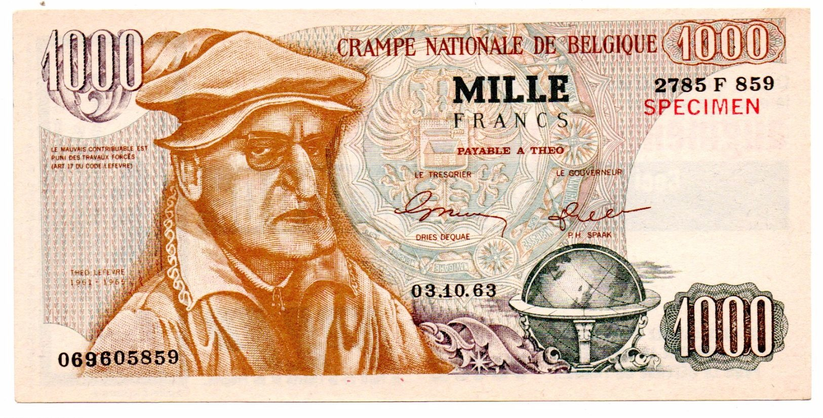 1000 F Crampe Nationale De Belgique - Tract électoral PLP - Altri & Non Classificati