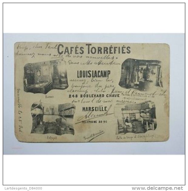 CPA (13)  CAFES TORREFIES LOUIS LACAMP 248 BD CHAVE MARSEILLE [13D006 FR-LADG] - Autres & Non Classés