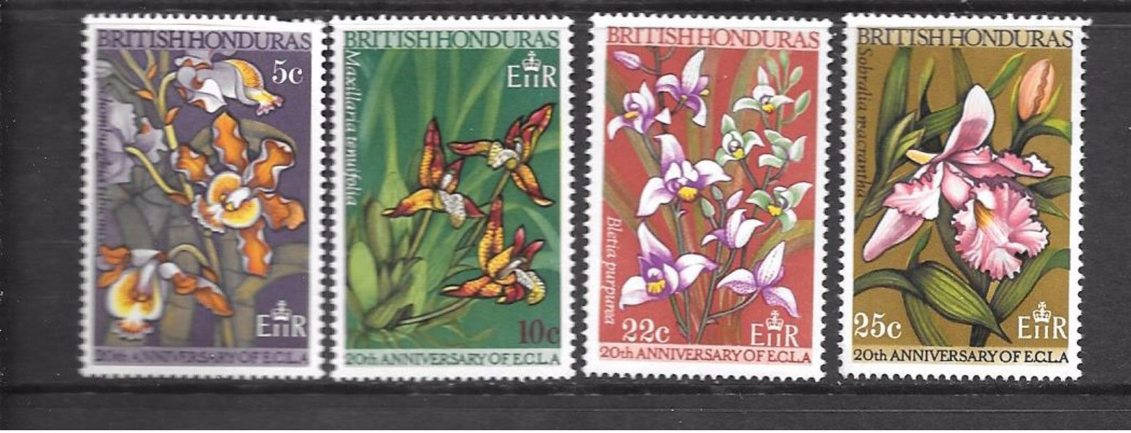 British Honduras Mi 205-208 MLH 1968 Orchids / Flowers - Honduras Britannique (...-1970)