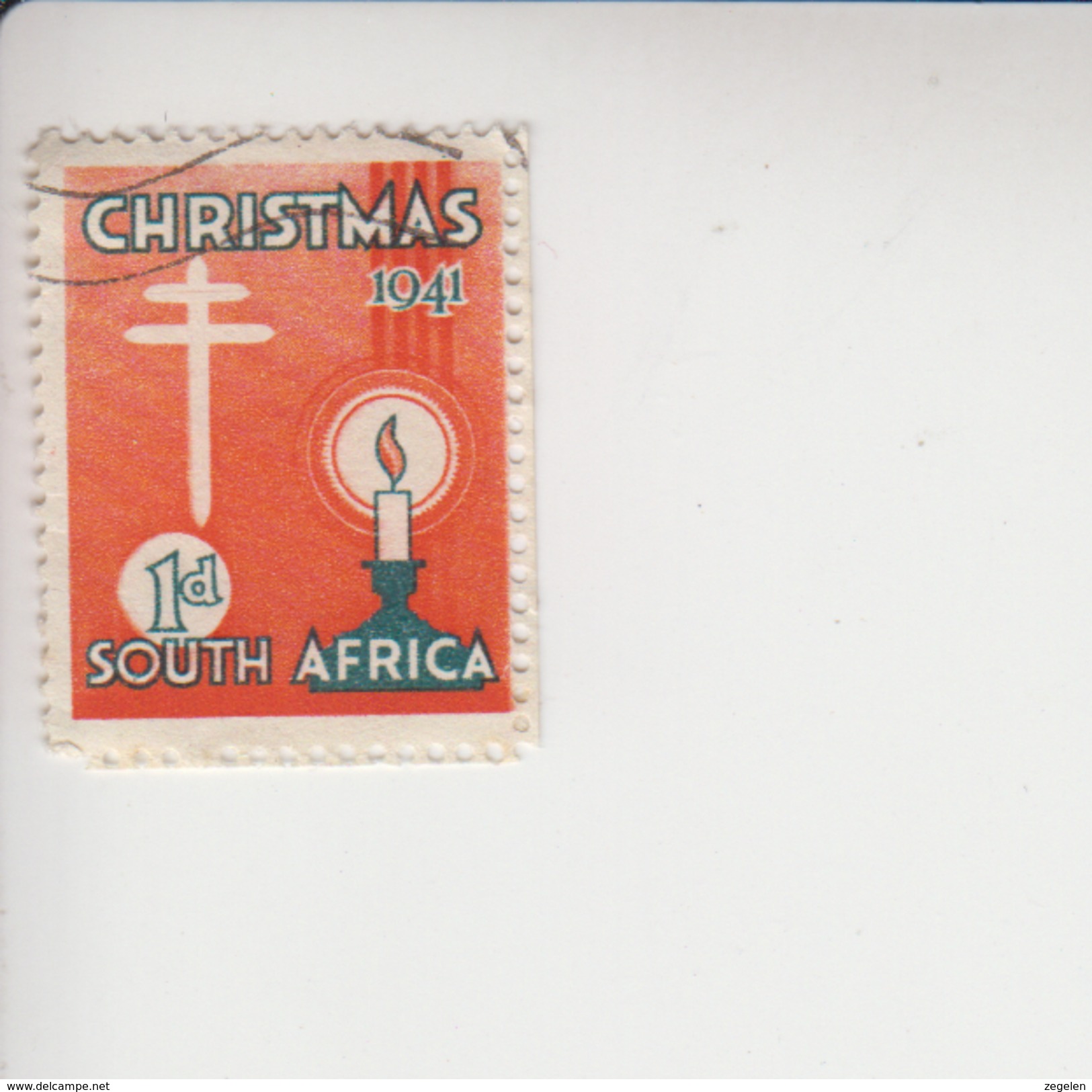 Zuid-Afrika Kerstvignetten Jaar 1941 Gestempeld Engels - Zonder Classificatie
