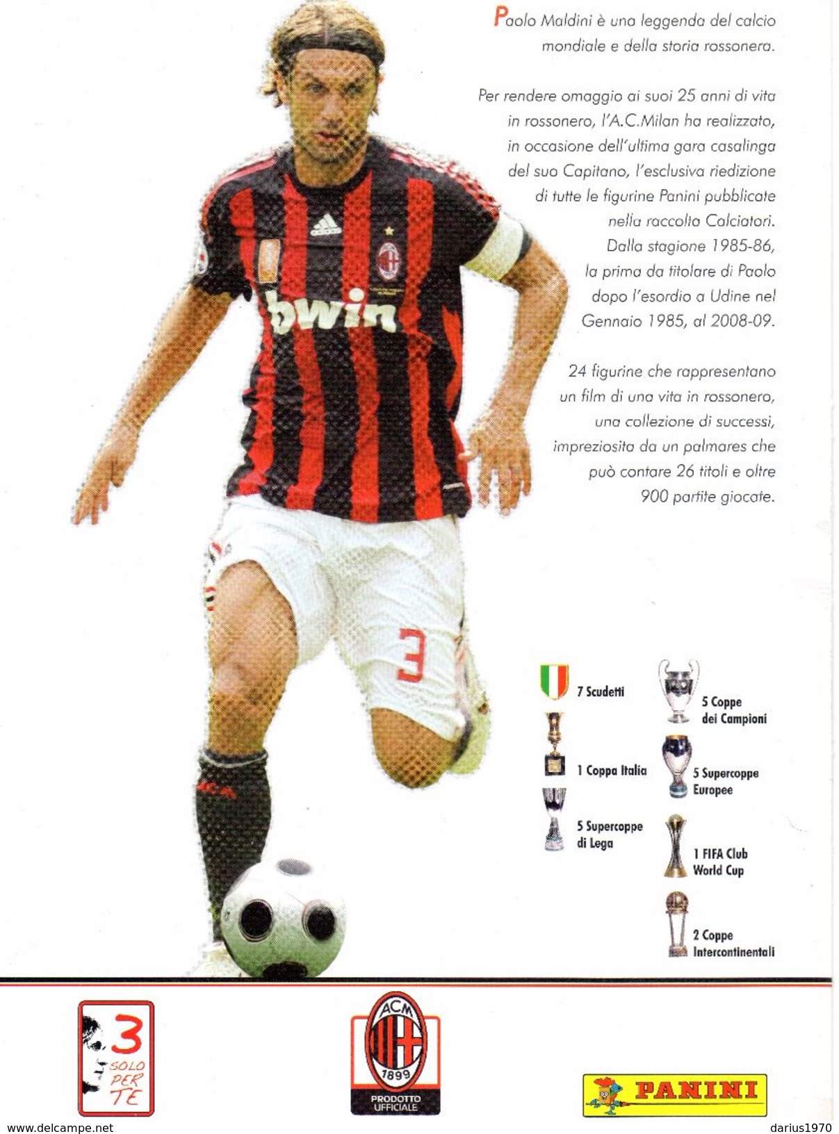 Paolo Maldini - Una Vita In Rossonero 1985 - 2009 Figurine Panini Album Completo - Deportes