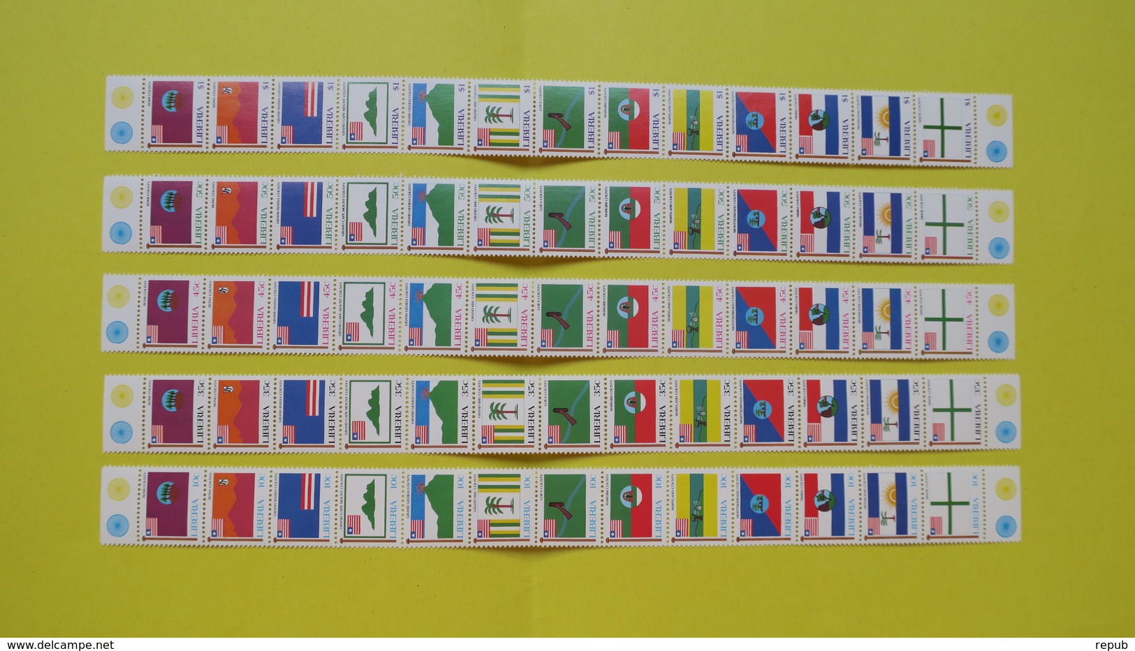 Liberia 1990 Drapeaux Des Contés 1142 à 1206, 65 Val ** MNH - Liberia