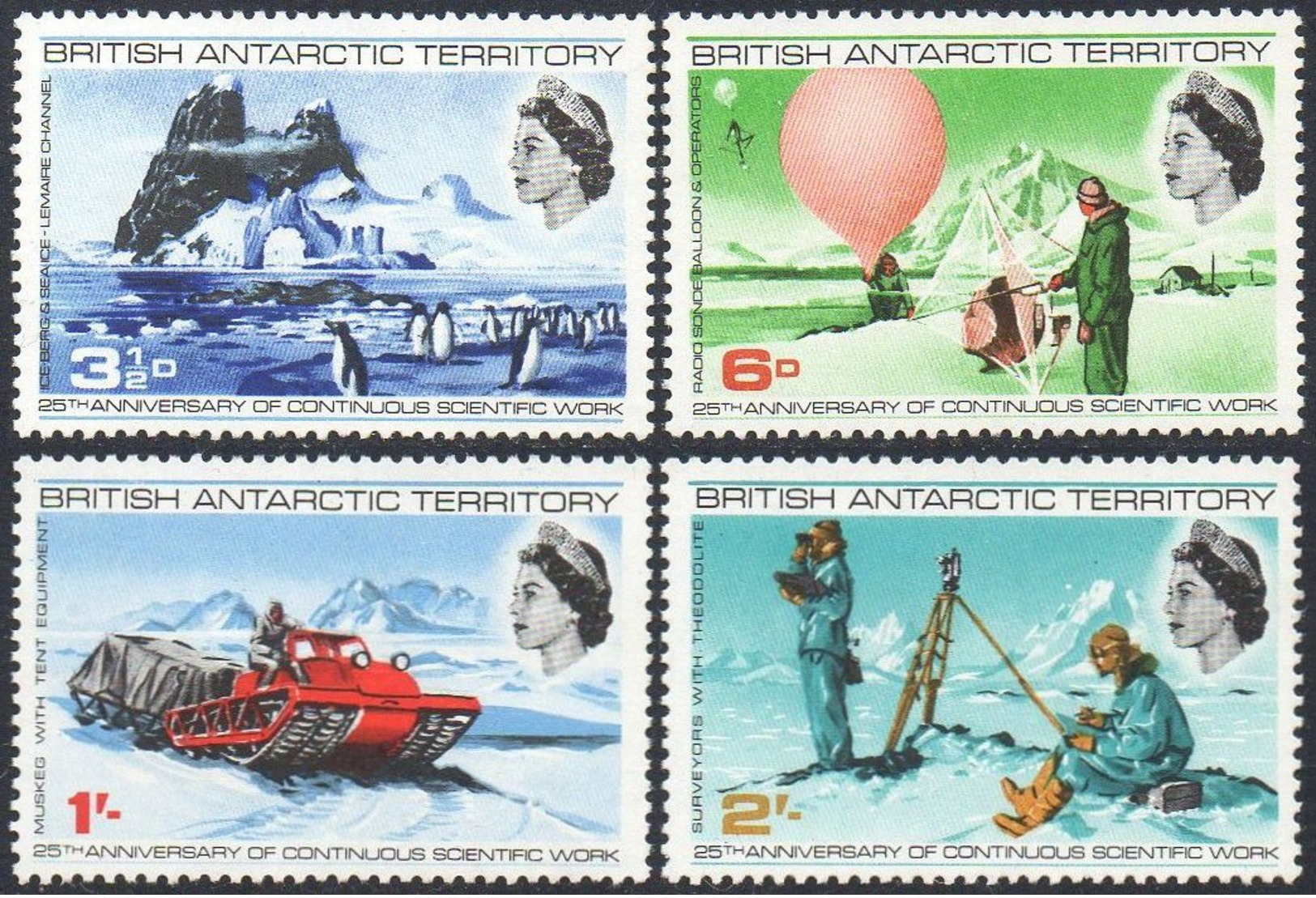 BRITISH  ANTARCTIC TERRITORY 1969 25th Anniversary Of Continuous Scientific Work MH - Unused Stamps