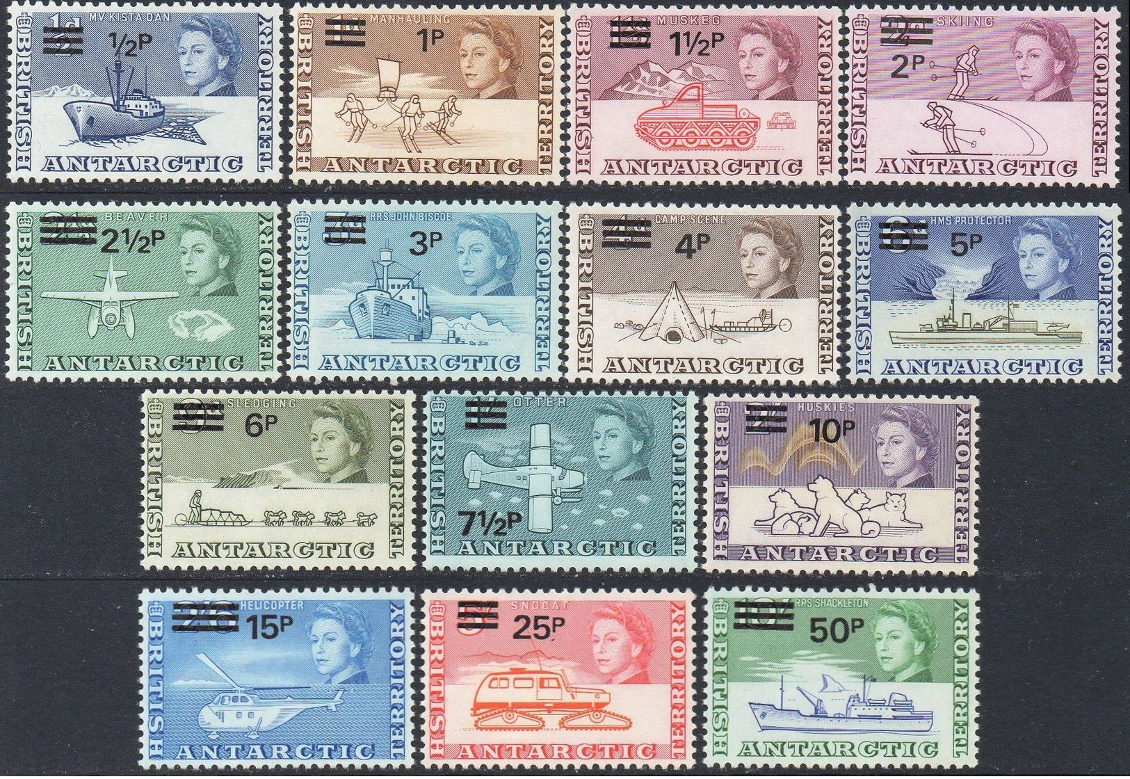 BRITISH  ANTARCTIC TERRITORY 1971 Decimal Currency (set Of 14) MH - Unused Stamps