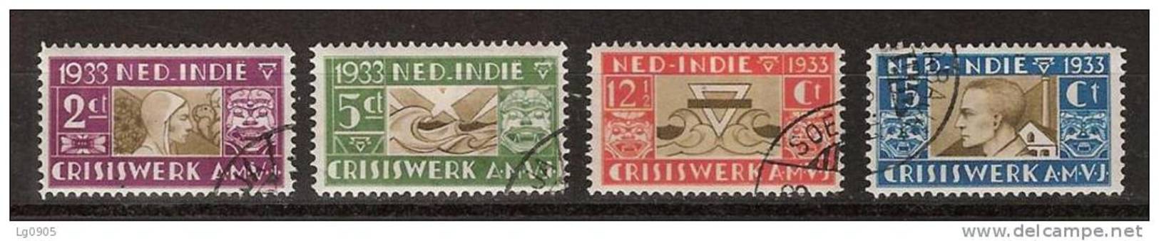 Nederlands Indie Dutch Indies 182 183 184 185 Used ; AMVJ Zegels 1933 NETHERLANDS INDIES PER PIECE - Nederlands-Indië