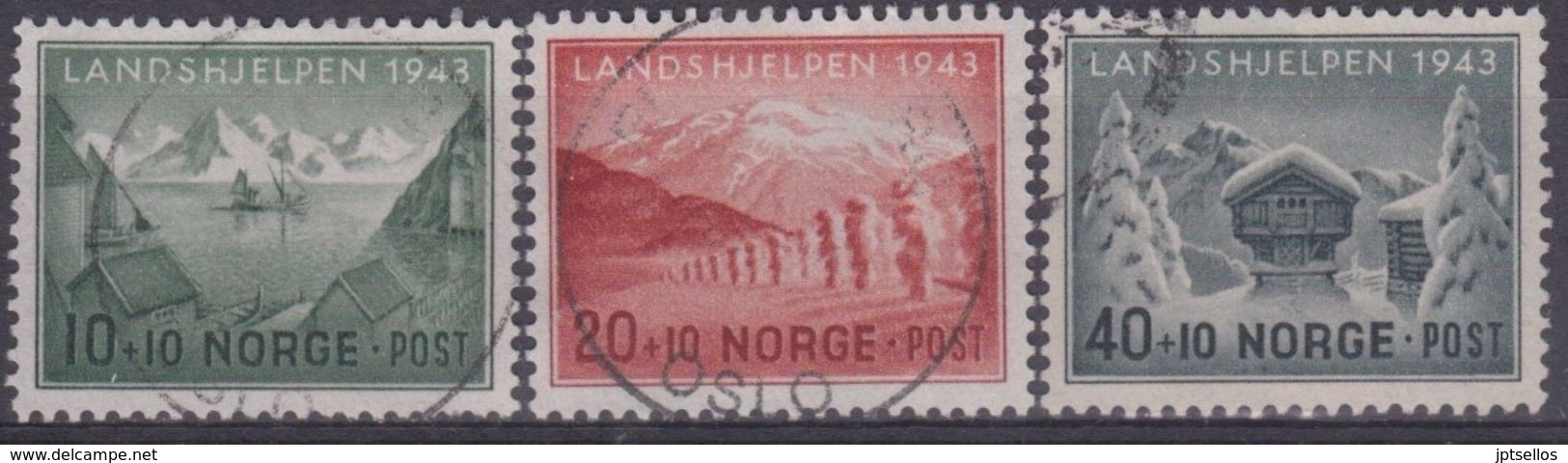 NORUEGA 1943 Nº 254/56 USADO - Gebruikt