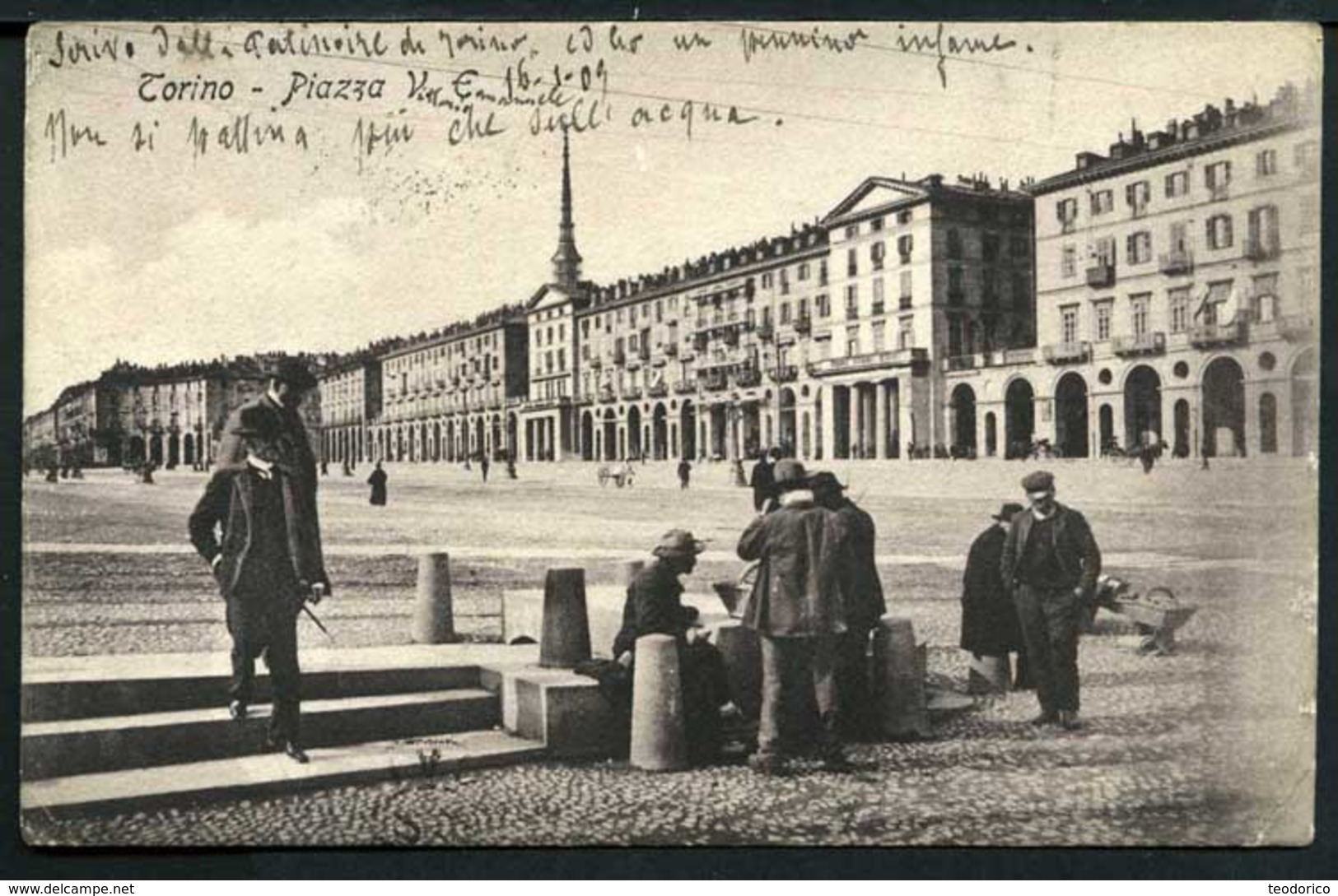 Torino - Piazza V.E. (Vittorio Emanuele) - Viaggiata 1909 - Rif. 15576 - Piazze