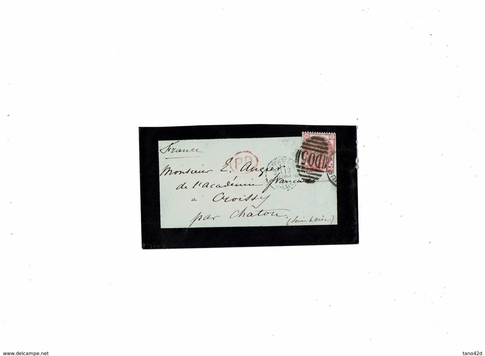 CTN49/2 - ARCHIVE "EMILE AUGIER" DE L'ACADEMIE FRANCAISE - 4 ENVELOPPES DES ANNEES 1860 A 1878 - Collections (sans Albums)