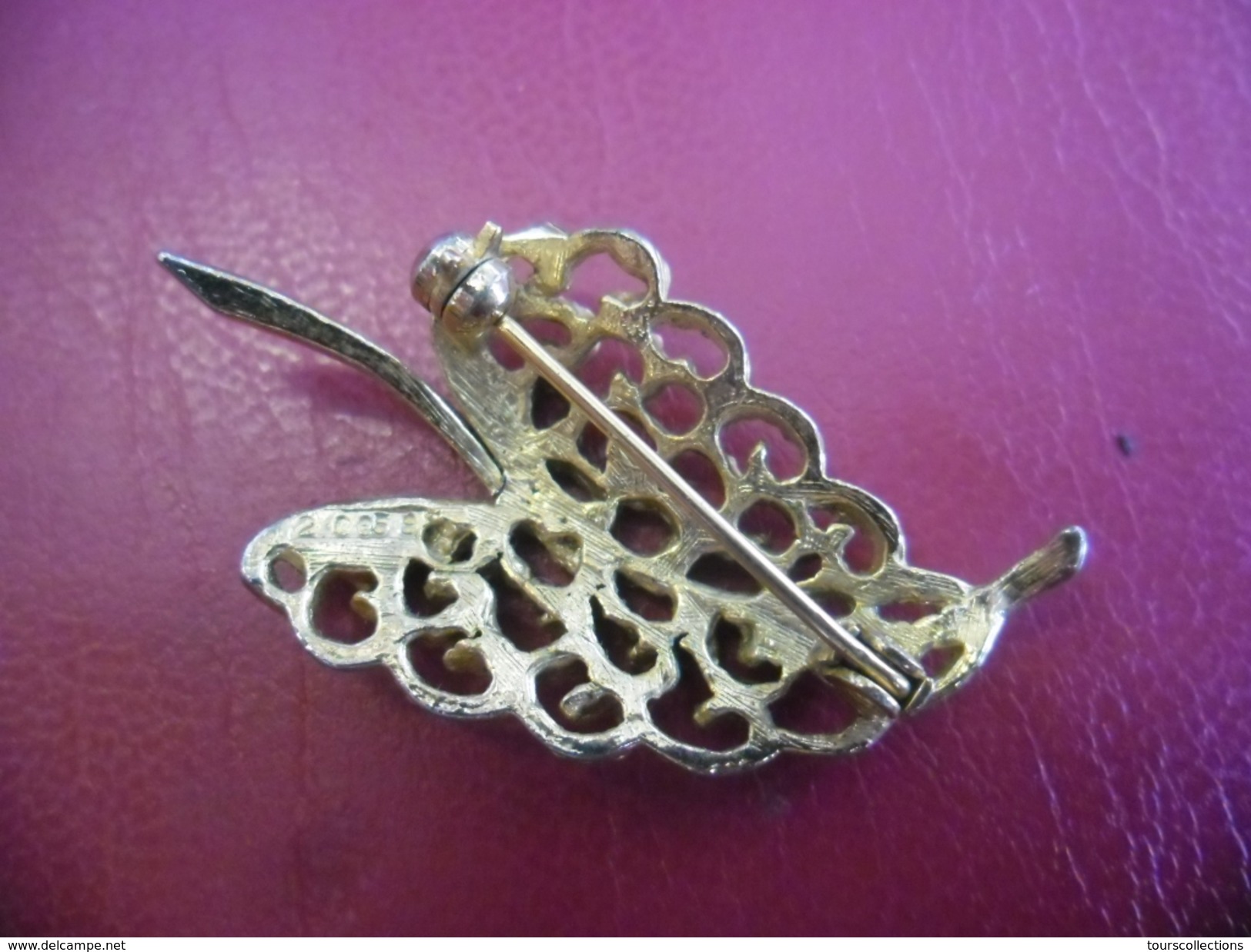 BROCHE FEUILLE Vigne ? 47 Mm - Spille