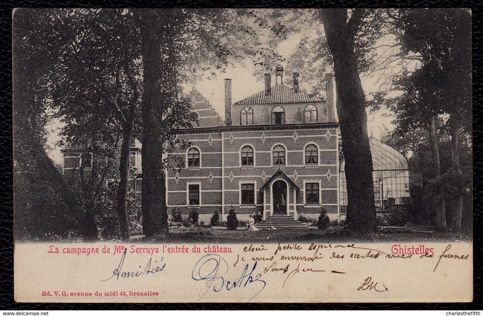 GISTEL - La Campagne De Mr. Serruys - L'entrée Du Château - Ghistelles (1903). - Gistel