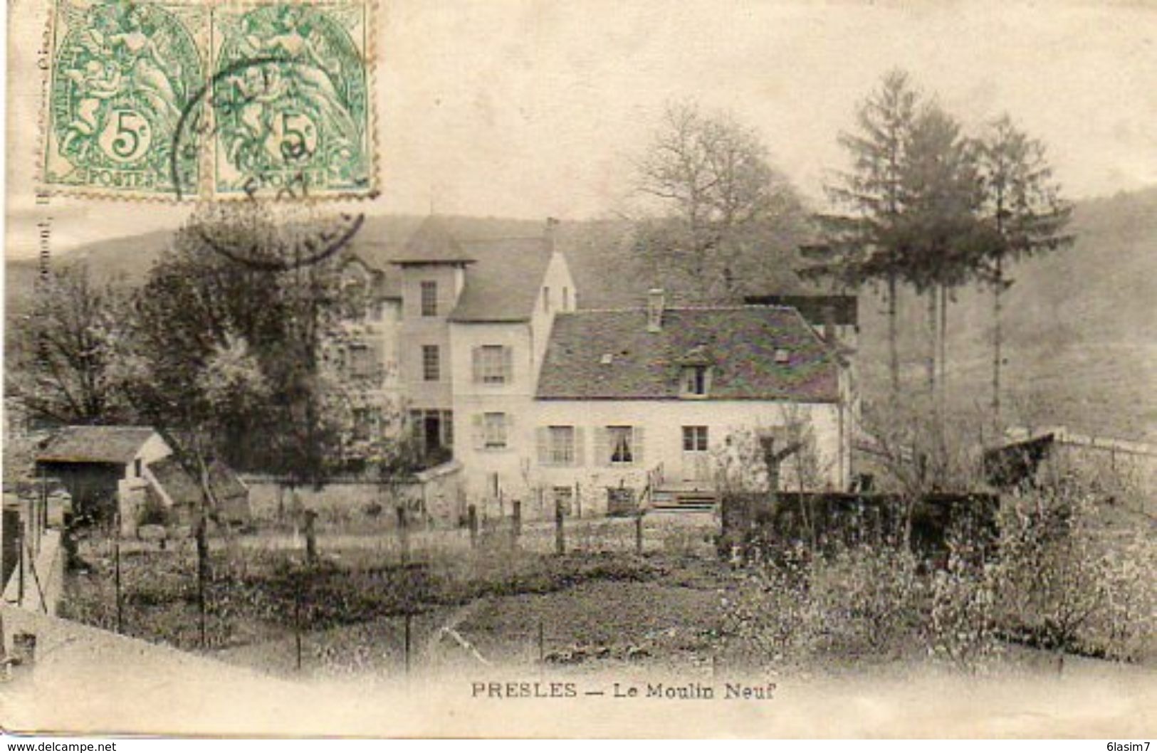 CPA - PRESLES (95) -  Aspect Du Moulin Neuf En 1907 - Presles