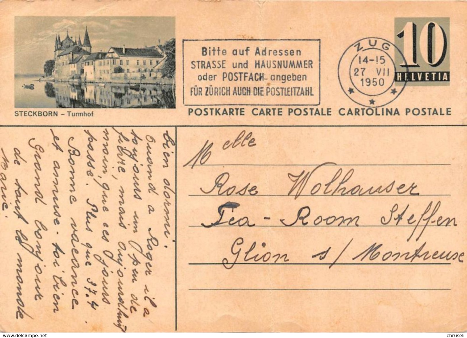 Ganzsachen Bildpostkarte Steckborn - Steckborn