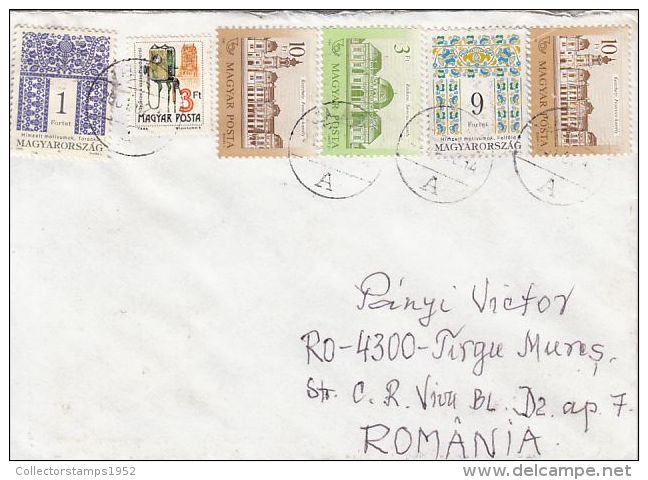 61850- MOTIFS, CASTLE, PHONE, STAMPS ON COVER, 2001, HUNGARY - Storia Postale