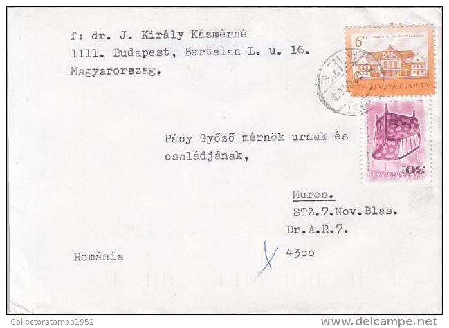 61852- CHAIR, CASTLE, STAMPS ON COVER, 2001, HUNGARY - Briefe U. Dokumente