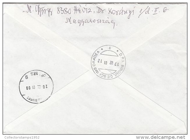 61854- BUTTERFLY, CASTLE, PLANE, POST SERVICES, STAMPS ON COVER, 2001, HUNGARY - Briefe U. Dokumente