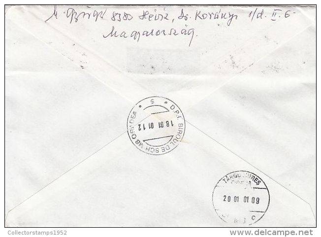 61856- MOTIFS, PHONE, CASTLE, PLANE, STAMPS ON COVER, 2001, HUNGARY - Cartas & Documentos