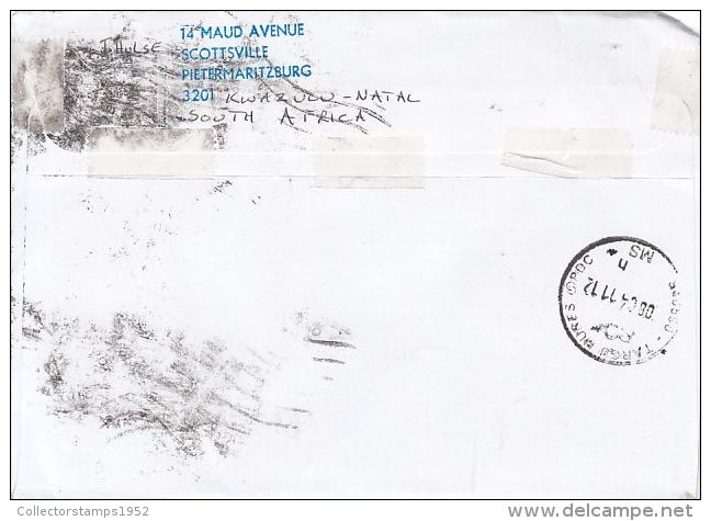 61895- WHALE, BIRD, FLOWERS, MONKEY, CHAMELEON, STAMPS ON COVER, 2011, SOUTH AFRICA - Lettres & Documents